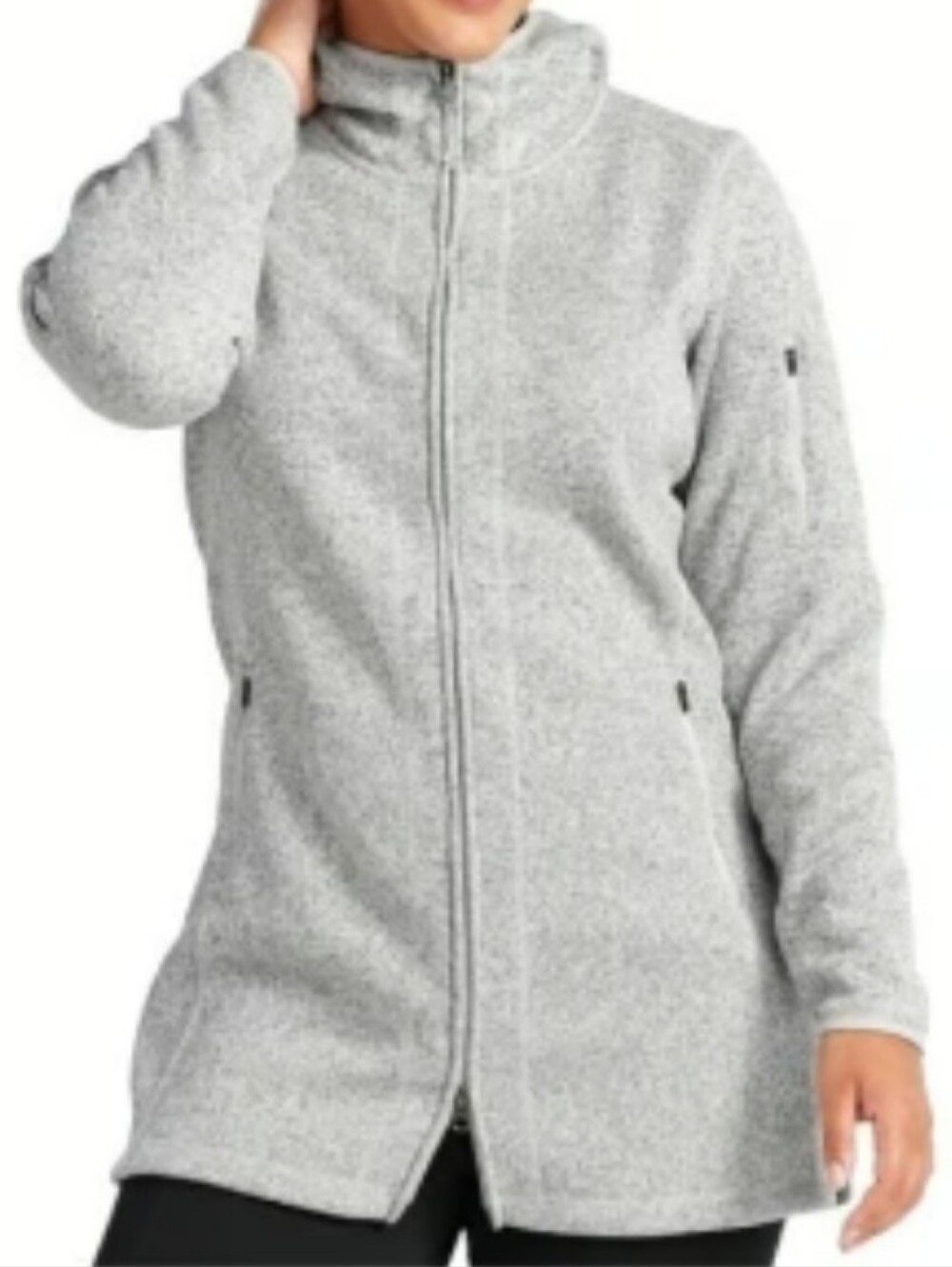 L.L.Bean Sweater Fleece Full-Zip Coat Size XS Gray